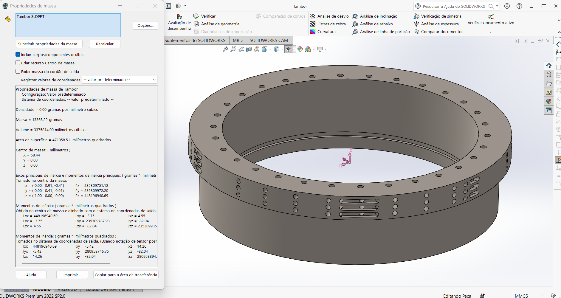 Detalhamento técnico de peças industriais